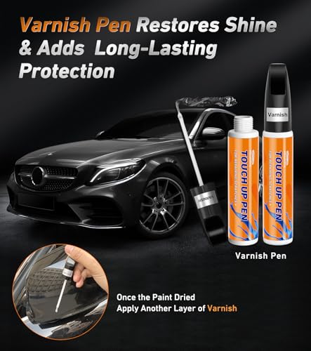 Touch Up Paint for Cars, Car Paint Scratch Repair Pen, Automotive Touch Up Paint Pen, Color Accurate Scratch Remover for Vehicles 2PCS(Red+Varnish) - color: Red + Varnish