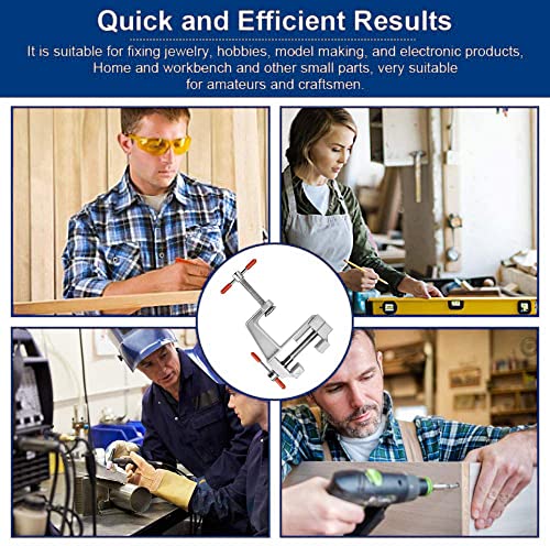 Mini Jeweler Table Clamp Small Hobby Bench Vice Work Bench Vise Clamp Hobby Vise Mini Bench for Work Crafts Woodworking and Metalworking