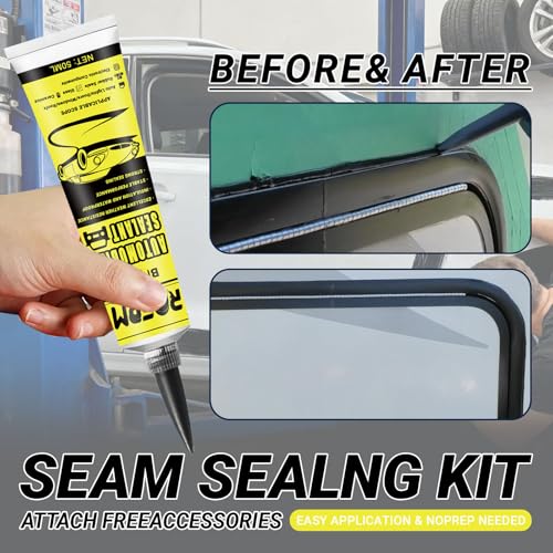 Automotive Adhesive Sealant Black, 100ml Auto Body Glue Heat Resistant, Silicone Adhesive Sealant for Repair Car Body, Windows, Trunk, Interior, Metal (1.69 floz*2)