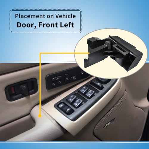 Driver Door Armrest Pull Handle Bracket Compatible with GM Chevy Silverado GMC Sierra Yukon Suburban Tahoe（99-06）, Door Arm Rest Switch Panel Repair Kit Replace GMT800 GMT820 GMT830 Door Panel Armrest