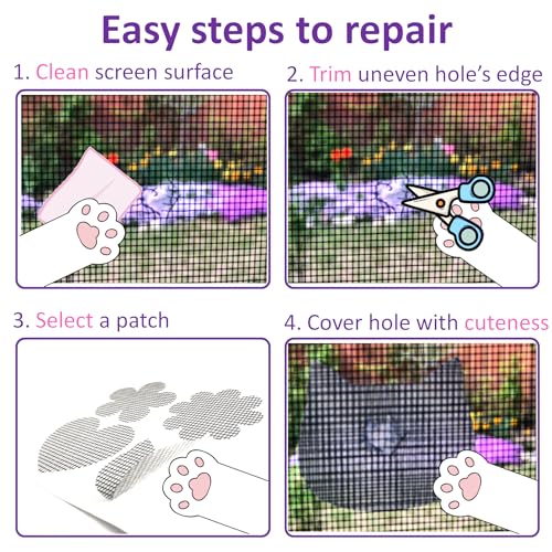 Cute Window Screen Repair Kit (10 Sheets) Mesh Screen Patch Tape for Windows
