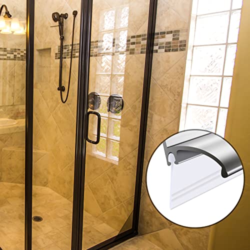 Tondiamo 2 Roll Shower Door Bottom Seals,Clear Shower Sweep Door Seal Silicone Replacement Parts for Bathroom Kitchen, 74 Inches in Total