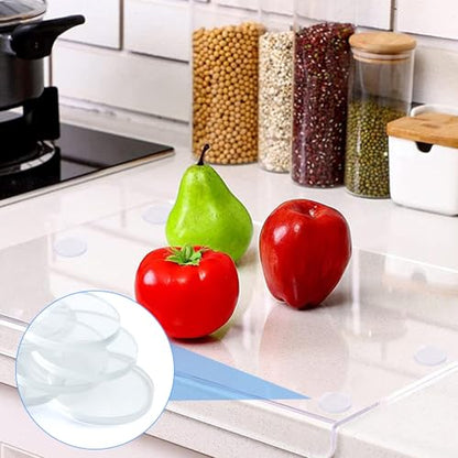 20 PCS Glass Table Top Anti Slip Pads, 0.8" Non-Adhesive Clear Rubber Bumpers Round Table Protector Grippers to Keep Furniture Cabinet Door from Sliding