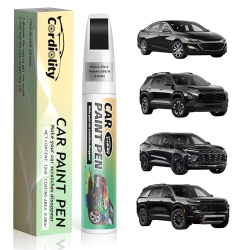 Car Touch Up Paint Mosaic Black Metallic(GB8/WA384A) for Chevrolet, Color Accurate Car Scratch Repair Remover Pen Fix Auto Paint Chips and Nicks - color: Mosaic Black Metallic(GB8/WA384A)for Blazer/Bolt/Camaro/Colorado/Equinox/Malibu/Silverado/Trailblazer