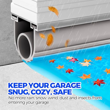 Holikme Garage Door Seals Bottom Rubber,Door Threshold Ramps,Flexible Garage Door Seal, Weather Stripping Kit Seal Strip Replacement,5/16 Inch T-End,3.74 Inch Width (22Ft, Grey) - size: 22FT-Grey