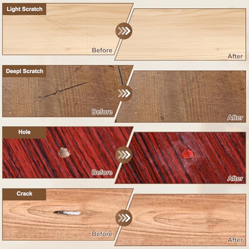 Laminate Wood Floor Repair Kit, Wax Melting Tool with Display, Hard Wax Filler, Marker Pen, for Floor, Furniture, Countertop & Tile Repair, Blue