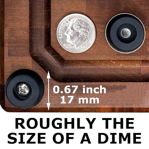 Gluposti 12 Rubber Feet for Cutting Board, Soft Non-Slip Cutting Board Feet with Stainless Screws for Electronics & Furniture, 0.67" W x 0.25" H, Made in USA