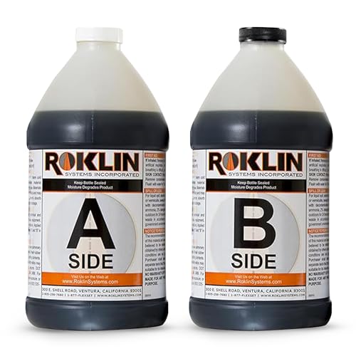 Roklin Systems, Inc. - PolyFlex DS Concrete Crack Filler, Quick-Drying Asphalt Crack Sealer, Floor/Wall Repair Patch Kit Essential, 10 gallons (5 gallons x 2 - Side A & B), Black - color: Black, size: 10 Gallon