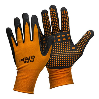 Midwest Gloves & Gear 94-L-L-AZ-12 Mens MAX Grip, Single Pair, Orange - size: Single Pair