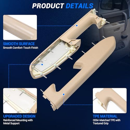 Front Left Driver & Right Passenger Side Armrest Repair Kit Fit for Chevy Silverado & GMC Sierra 1500 2010-2013, Silverado & GMC Sierra 2500HD 3500HD 2010-2014, Beige - color: Beige, size: Front Driver & Passenger Side