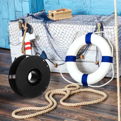 UKCOCO 2pcs Plastic Cord Cable Storage Reel, Lightweight Durable Organizer for Camping, Caravan, Motorhome, Black, 7.87x2.24x4.21inch