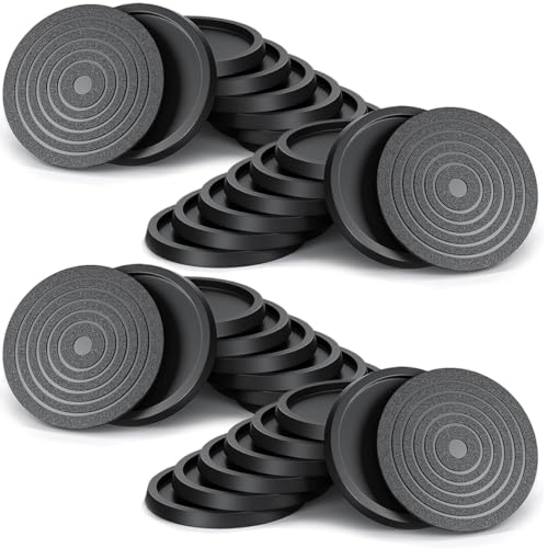 32Pcs Furniture Coasters Non-Slip 2.5inch Bed Leg Pads Round Rubber Anti Sliding Caster Cups for Hardwood Floors Black - size: 2.5in Black 32Pcs