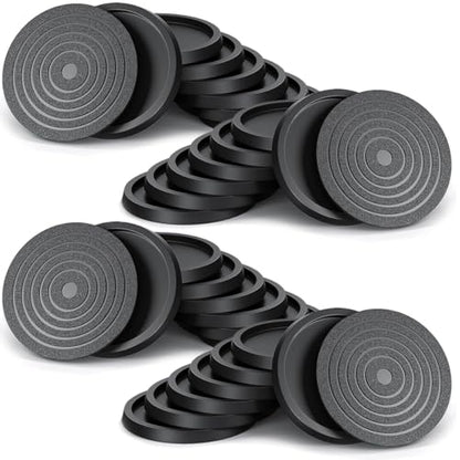 32Pcs Furniture Coasters Non-Slip 2.5inch Bed Leg Pads Round Rubber Anti Sliding Caster Cups for Hardwood Floors Black - size: 2.5in Black 32Pcs