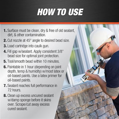 DAP Dynaflex Ultra Advanced Exterior Sealant, Light Gray, 10.1 Oz (7079818219) - size: 10.1 Oz