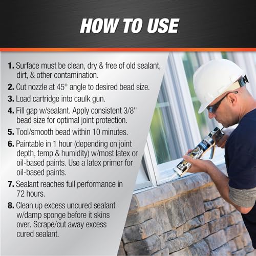 DAP Dynaflex Ultra Advanced Exterior Sealant,Light Gray,10.1 Oz (7079818219),(Pack of 6) - size: 10.1 Oz (Pack of 6)