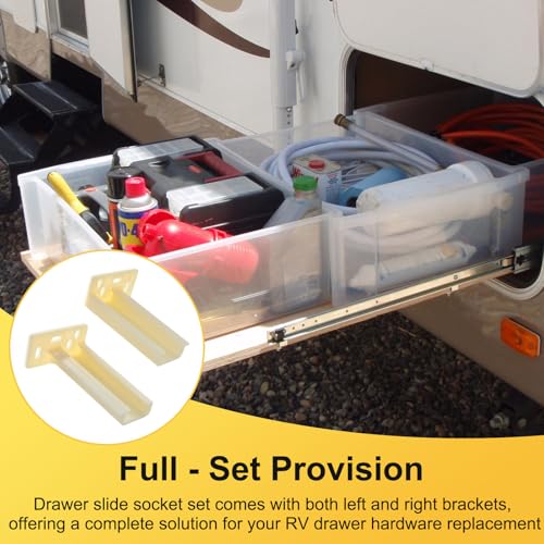 Drawer Track Back Plate R 7265 Brackets for Prime-Line, Drawer Slide Socket Replace, for Rear Drawer Track Socket Repair - size: R 7265