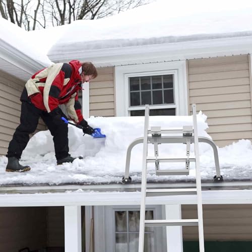 VEVOR Ladder Stabilizer, Heavy Duty Steel Ladder Roof Hook, Ladder Stabilizer with Wing Span/Wall Extension Accessory, Stable Ladder Standoff Arms for Roof Gutter with Anti-Slip Rubber Feet - size: KH-WD02
