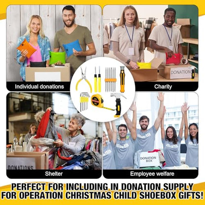 102 Pieces Mini Operation Tool Kit Bulk for Christmas Child Shoebox Gift Small Emergency Compact Tool Set for Beginner, Apartment, Office,DIY Projects, Home Maintenance