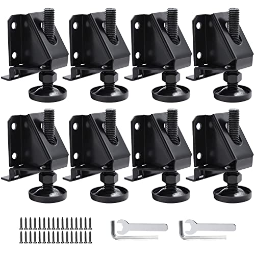 DkOvn 8 Pack Heavy Duty Furniture Leg Levelers, Leveling Feet with Screws, Lock Nuts and Wrench, 2 inch Adjustable Height, for Table, Cabinets - size: 8 Pack