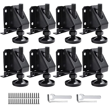 DkOvn 8 Pack Heavy Duty Furniture Leg Levelers, Leveling Feet with Screws, Lock Nuts and Wrench, 2 inch Adjustable Height, for Table, Cabinets - size: 8 Pack