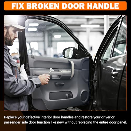Yinlowa Interior Door Handle Kit Front Rear Left Right Side for 2007-2013 Chevy Silverado Tahoe Suburban Avalanche, GMC Sierra Yukon, Cadillac Escalade, Replace 20833606 20833602 80374 15936892 - size: Left Driver Side + Right Passenger Side