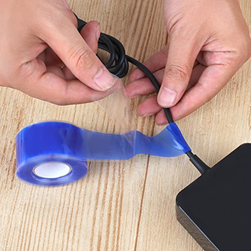 Romeda 1 Inch x 10 FT Self-Fusing Silicone, Thickness 0.5mm Hose Repair Tape, Heavy Duty and Leak Proof Rubber Hose Tape, Pipe for Water - Blue - color: Blue, size: 0.5mm (Thickness)