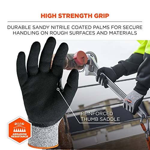 Ergodyne Nitrile Coated Work Gloves, Cut Resistant Level A3, Grip For Wet or Dry Enviroments, ProFlex 7031,Gray,Medium (Pack of 2) - size: Medium (Pack of 2)