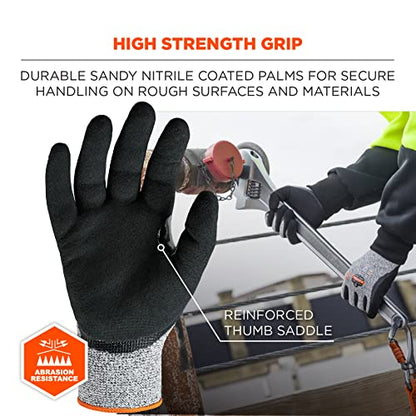 Ergodyne unisex adult Nitrile-coated ANSI A3 Nitrile Coated CR Gloves, Gray, Large US, Pack of 1 - size: Large (Pack of 1)