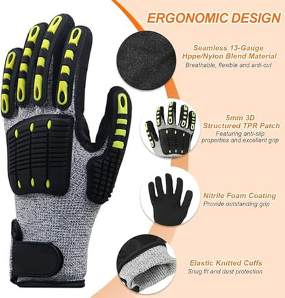 Lobster Gloves for Diving, Puncture and Cut Resistant Fishing Spearfishing Freediving Scuba Diving Gloves, Fully Coated Safety Work Glove for Men Women - size: XX-Large