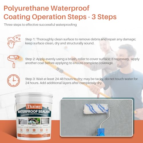 Tkaimy Transparent Waterproof Coating Agent, 5 Gallon, Invisible Waterproof Sealant Leak Repair, Indoor & Outdoor Roof, Shower, Wall, Kitchen, Skylight, Clear Water Proof Sealant - style: 640 OZ