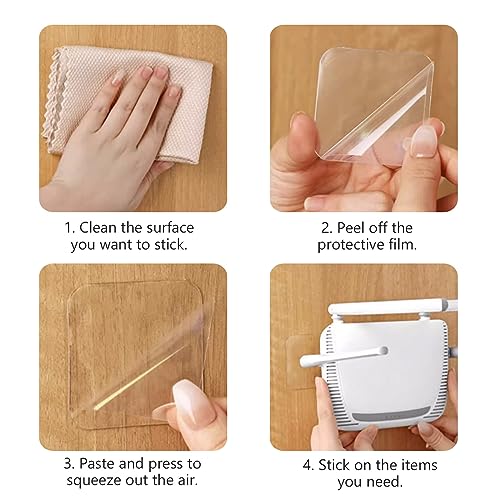 Medsuo 10pcs 2.4" Clear Double Sided Adhesive Pads for Mounting Waterproof Double Sided Sticker Super Strong Heavy Duty Washable Sticky Patch Walls Hanging Nano Gel for DIY Craft Home Office