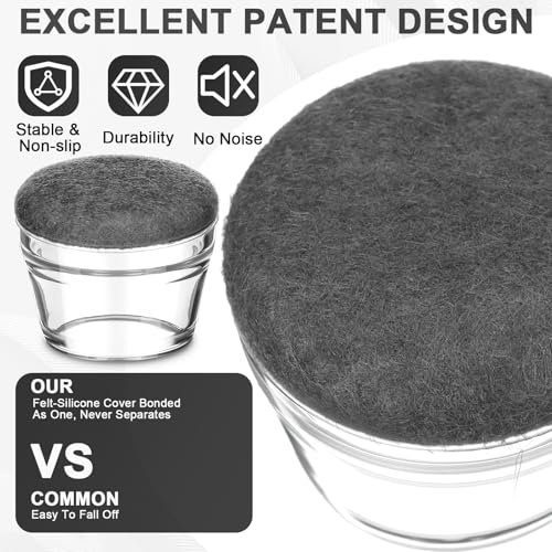 Chunful 32 Pcs Chair Leg Floor Protectors TPE Classroom Chairs & Desks Leg Covers with Quiet Felt Sliders Prevent Floor Scuffs & Scratches Desks Foot Caps Pads Teacher Classroom Supplies (Dark Gray) - color: Dark Gray