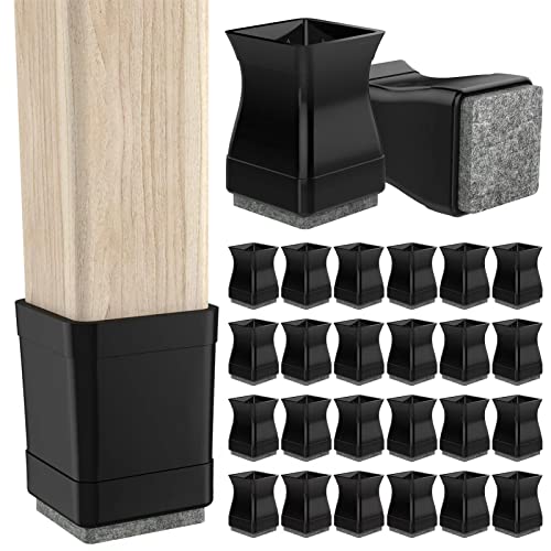 Square Chair Leg Protectors for Hardwood, 16 Pcs Silicone Chair Legs Caps to Prevent Floor from Scratches and Reduce Noise, Easy to Move, 3/4" -7/8", Black. - color: Glossy Black, size: Square XS(0.748-0.886")
