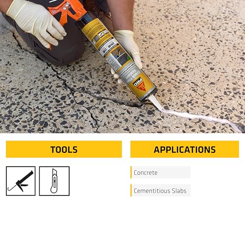 SIKA Sikaflex Crack Flex Sealant, Gray, High-Performance Textured Polyurethane, Self-Leveling, Waterproof Sealant for Horizontal Cracks Up to 1 in Wide, 10.1 fl oz, - size: Pack of 1