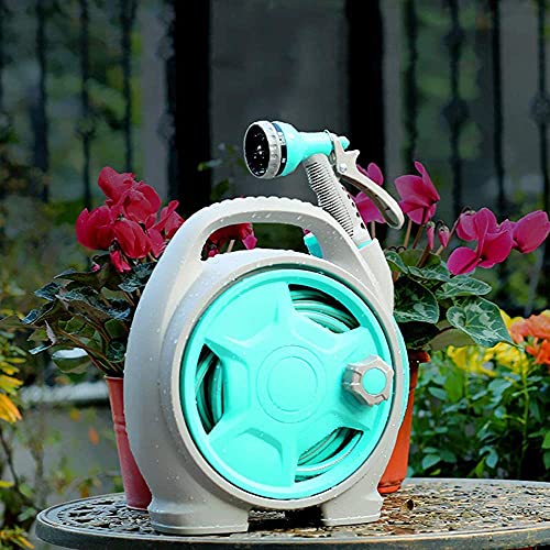 YEFA Retractable Garden Hose Reel - Convenient 50 FT Portable Hose with 6-Function Spray Nozzle for Versatile Watering, Cleaning, and More (Blue) - color: Blue