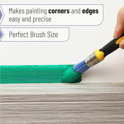 Bates- Trim Paint Brush, 4pcs, 0.4", 0.6", 0.8" & 1", Black & Yellow Handle, Trim Brushes for Painting - color: Yellow-black, size: 0.4", 0.6", 0.8" & 1"