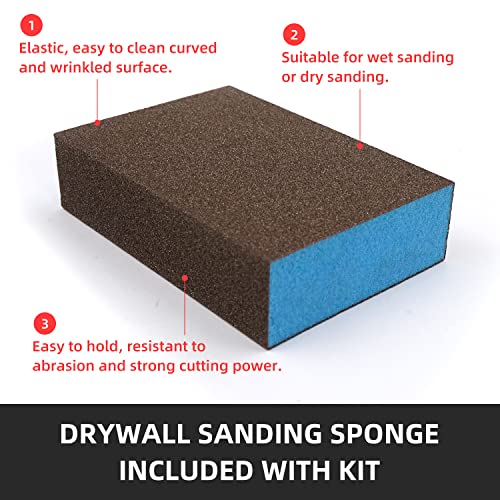 BONCART Wall Spackle & Drywall Repair Patch Kit with Mending Agent Putty, Repair Paste Plaster, Scraper & Sanding Sponge for Wall Crack/Nail Hole - style: 1Pack & Wall Patch