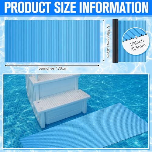 Breling 16" x 36" Swimming Pool Ladder Mat, Protective Pool Ladder Pad Step Mat with Non Slip Texture for Above Ground Swimming Steps Liners and Stairs(Vertical Striped) - size: 16" X 36", style: Vertical Striped