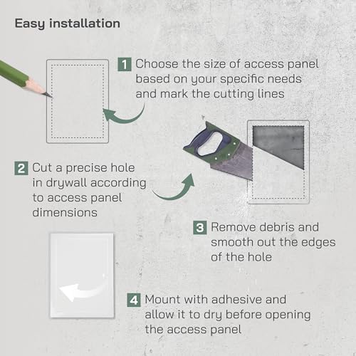 Vent Systems Access Panel for Drywall 10 x 14 Inch - Wall Hole Cover Plate - Metal Access Door with Handle - Plumbing Access Panel for Drywall - Service Shaft Crawl Space Door - Wall Access Panel - size: 10'' X 14''