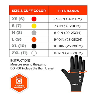 Ergodyne Nitrile Coated Work Gloves, High Dexterity, ProFlex 7001, Small,Black (Pack of 2) - size: 1 Count (Pack of 2)