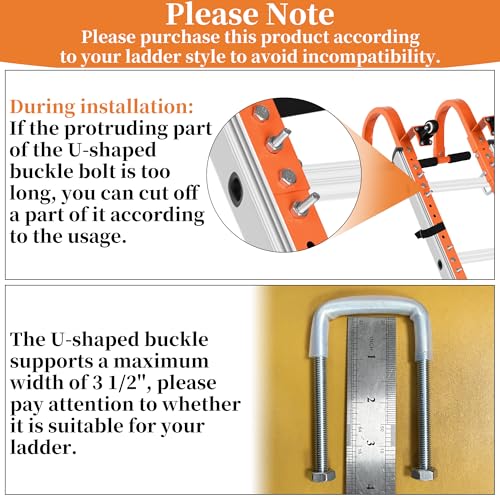 Ladder Roof Hook with Wheel Ladder Hooks for Roof Ridge, Ladder Roof Stabilizer Heavy Duty Steel, Rubber Grip T-Bar for Damage Prevention 9.4lb - size: For Roofs