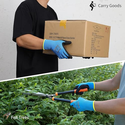 Work Gloves MicroFoam Nitrile Coated-12Pairs,Seamless Knit Nylon Gloves,Blue Work gloves - size: X-Small