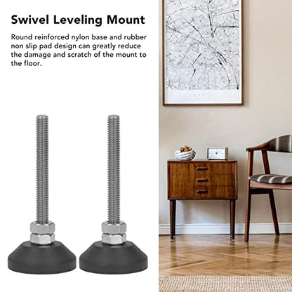 BORDSTRACT Furniture Leveling Feet, 2 pcs M6 10KG Adjustable Levelers & Leg Extenders for Cabinets Sofa Tables Chairs Raiser