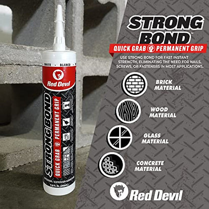 Red Devil 0956 Strong Bond Hybrid Polymer Construction Adhesive and Sealant, 9 Oz., White, 1 Pack - style: 1 Pack