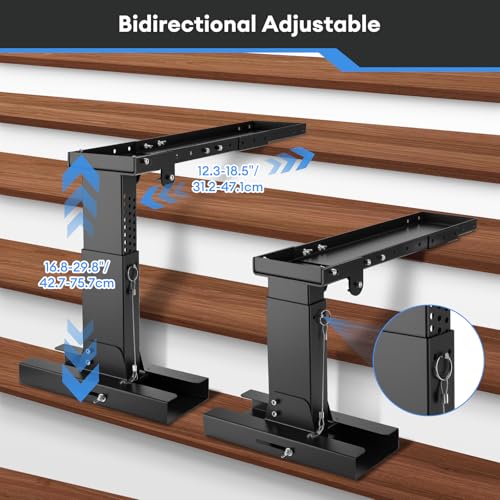 Ladder Extender Pro, Heavy-Duty Ladder Stabilizer High Strength, Non-Slip Adjustable Extendable Ladder Leveler for Stairs (12.3-18.5" H, 16.8-29.8" L) 500 lb Capacity, Fits Telescopic/Straight Ladders