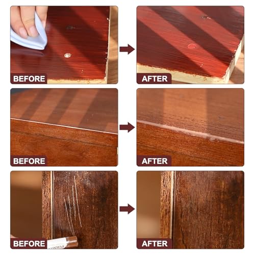 SEISSO Wood Filler Sticks- 6 Pcs, Furniture Repair Wax Crayons, Furniture Marking Repair - Scratch, Cracks, Hole, Table, Wood Floor, Guitar - Heartwood Cherry/Red Brown/Nutmeg - color: Cedar 6pcs