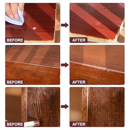 SEISSO Wood Filler Sticks- 6 Pcs, Furniture Repair Wax Crayons, Furniture Marking Repair - Scratch, Cracks, Hole, Table, Wood Floor, Guitar - Heartwood Cherry/Red Brown/Nutmeg - color: Cedar 6pcs