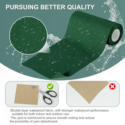 Linen Canvas Repair Tape,4×63 Inches Blackish Green Waterproof Self-Adhesive Patch for Outdoor Gear,Durable Fabric Tape for Boat Covers,Tents,Couch,Sofas,Sun Shades,Awnings,Lounge Chairs - color: Blackish Green