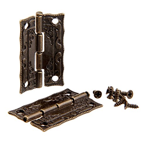 dophee Retro Decorative Lock, Latch Hasps, Pulls Handles, Hinges and Corner Brackets Hardware Kit for Jewelry Box Cabinet Wooden Box Handcrafts Project - style: Corner Bracket Kit
