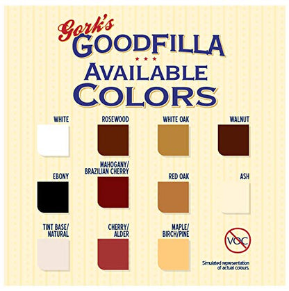 Goodfilla Neutral Base,1 Gallon (13.5lbs) Wood and Grain Filler, Stainable, Tintable, Sandable, Zero Waste, Non-Toxic, USA Made - color: Neutral, size: Gallon